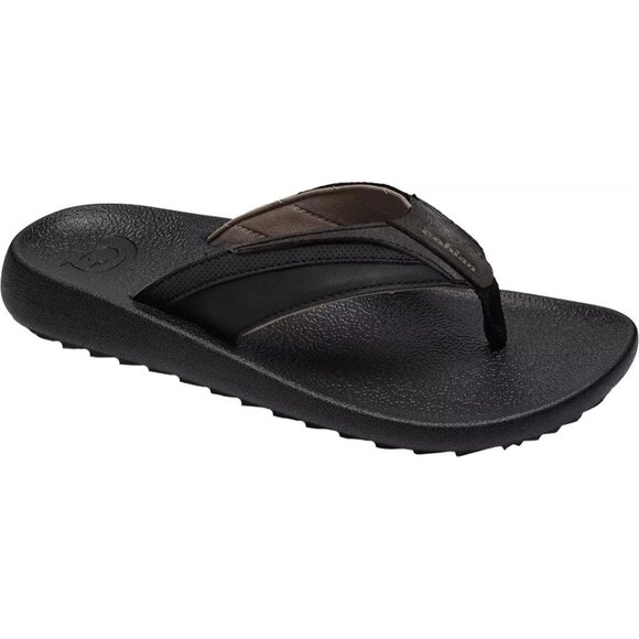 NWT Cobian Compass Mens Flip Flops Sandals Black Rubber Sole Size 10 - Picture 6 of 6